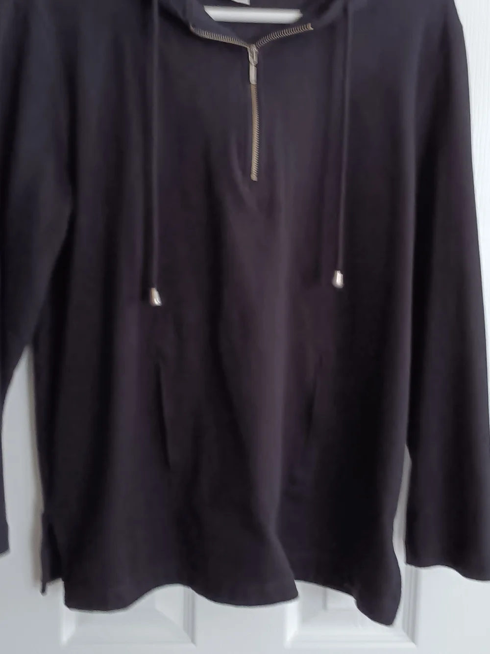 Women's Black Half-Zip Hoodie Sweater